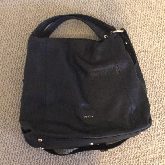Furla Black Cross Over Hobo Bag/ Purse! - Picture 2 of 5